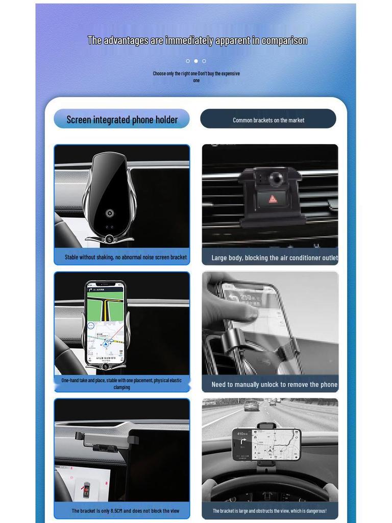 Mobile Phone Holder Base for Great Wall Wey Latte, Mocha, Tank 500, Lanshan, Cannon, and Screen Models