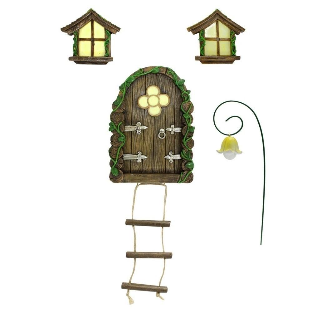 Resin Mini Fairy Tale Door Mini Size Patio Tree Decoration New Garden Pendant  Outdoor Decor