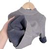 Girls' Fleece-Lined Thick Soft Base Layer Sweater - Half-High Collar for Autumn/Winter