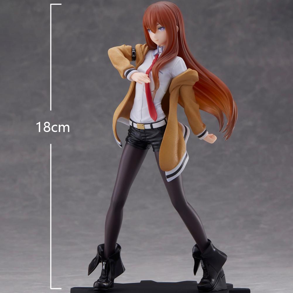 Anime Makise Kurisu Figure Makise Kurisu Action Figure Makise Beauty PVC Model Desktop Ornaments Collection Child Toy Gifts 18cm