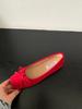 Flat-bottomed retro women's shoes red single shoes bow shoes pedal lazy shoes spring and autumn