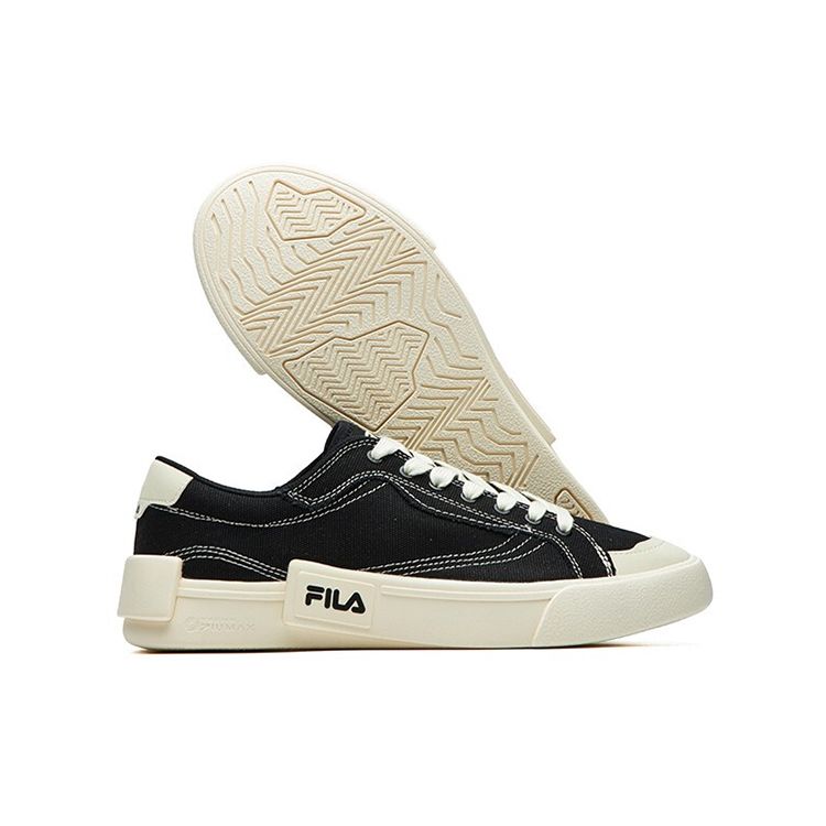 Fila Fusion Canvas Fashion Comfortable Durable Lightweight Low-Top Skate Shoes Women Sneaker Black White T12W125107FBK