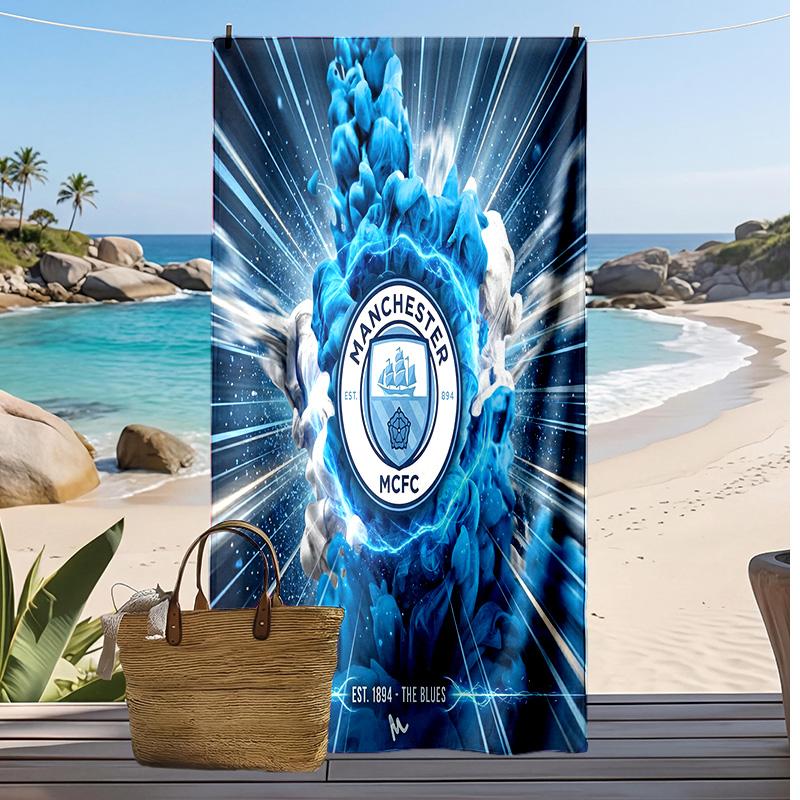 Manchester City Printed Beach Towel Quick Dry Soft TowelPortable Large Rectangular Beach Blanket for Travel Swimming Pool