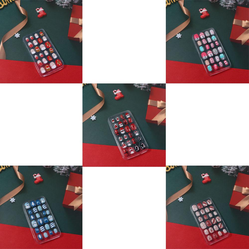 Nail Tips Detachable Christmas Gifts Christmas False Nails Kids Fake Nails DIY Nail Art Decoration