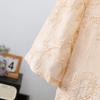 Yuzhaolin Mother's Day Elegant Embroidered Lace V-Neck Summer T-Shirt for Middle-Aged Women