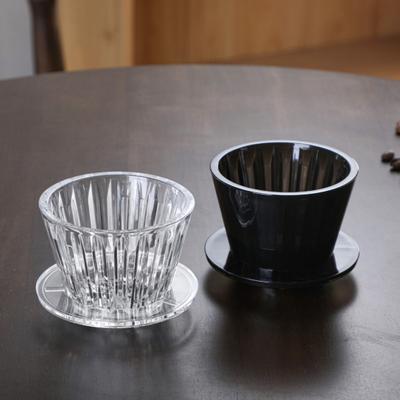Coffee Filter Cup Imitation Crystal Eye Design Plastic 1-2 Cup Capacity Flat-Bottom Stable Placement Hand Brew Coffee Dripper