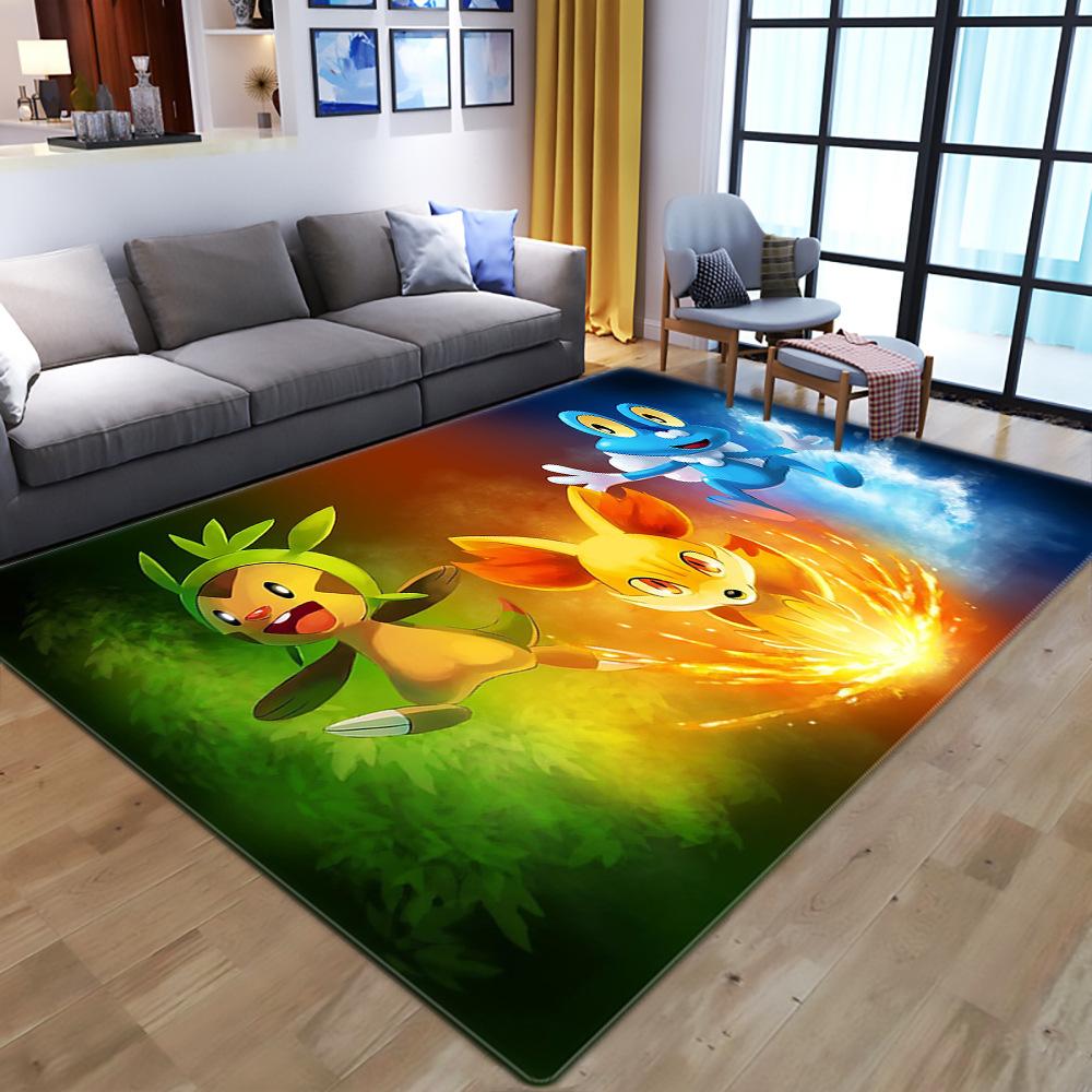 Pikachu Pokémon Cartoon Kids Crystal Velvet Print Floor Mat Absorbent Slip Mat