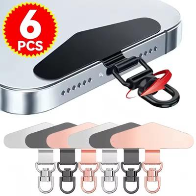 Anti-verlies Telefoon Lanyard Universele Vervangende Connector Lus Clip Metalen Kaart Pad Adapter voor IPhone Samsung Veilige Pasvorm