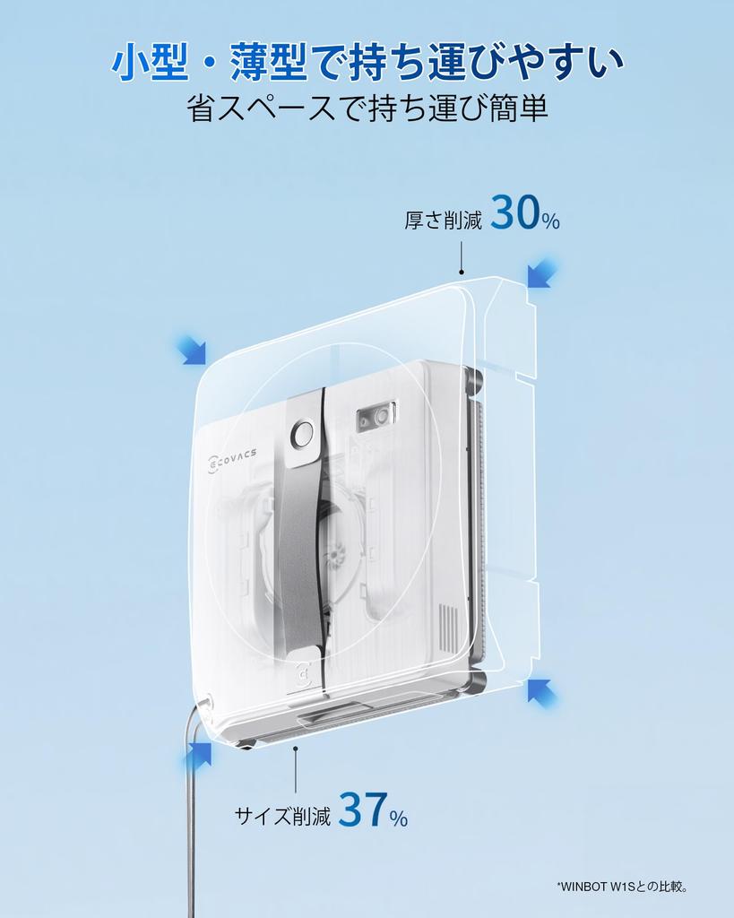 ECOVACS WINBOT MINI Window Cleaning Automatic Cleaning for Drop Robot Vacuum Glass Intelligent Powerful Wet Warranty Robot, Windows, Space-Saving