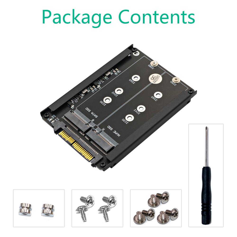 M.2/SATA or NVME SSD to SFF-8639 Adapter Card with Bracket