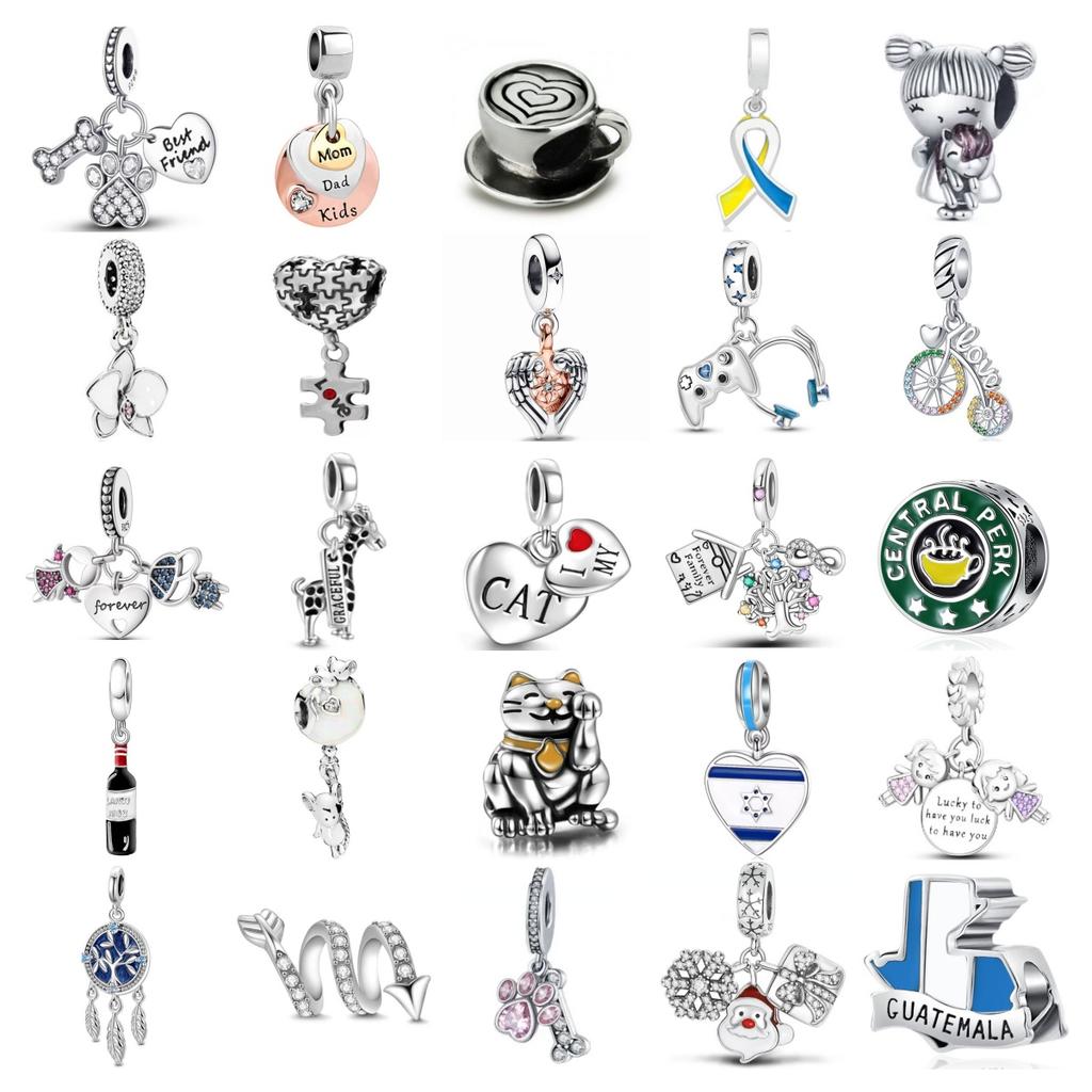 New Copper Bike Pendant Charms Coffee Cat Beads Fit Diy Original 3Mm-5Mm Bracelet By Women Gift