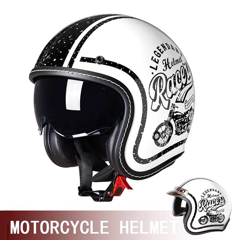 Best-Selling 3/4 DOT Motorcycle Helmet for Men & Women – Retro Scooter/Moped/Cruiser Style
