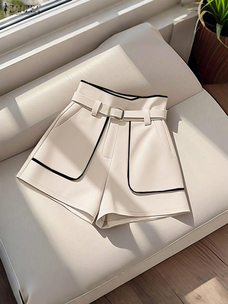 ZANZEA Women Summer Loose Casual Patchwork Short Pants