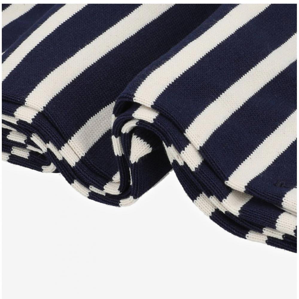 Saint James Adam Stripe Muffler 9689 Marine Ecru