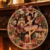Textured Bead Art Kit Christmas Faux Diamond Ornament Kit, Santa Angel Sun Catcher DIY Acrylic Stress Free Creative Hobby Round Board, 3D Craft