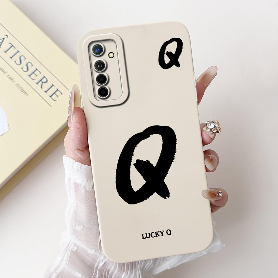 For Realme X2 XT Lucky Initial Letter Phone Case For Realme XT X2 Soft Silicone Shockproof Cases