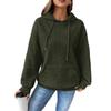 Relaxed Fit Pullover Hooded Long Sleeve Sweater Womens Drawstring Shoulder Kangaroo Pocket Hoodie