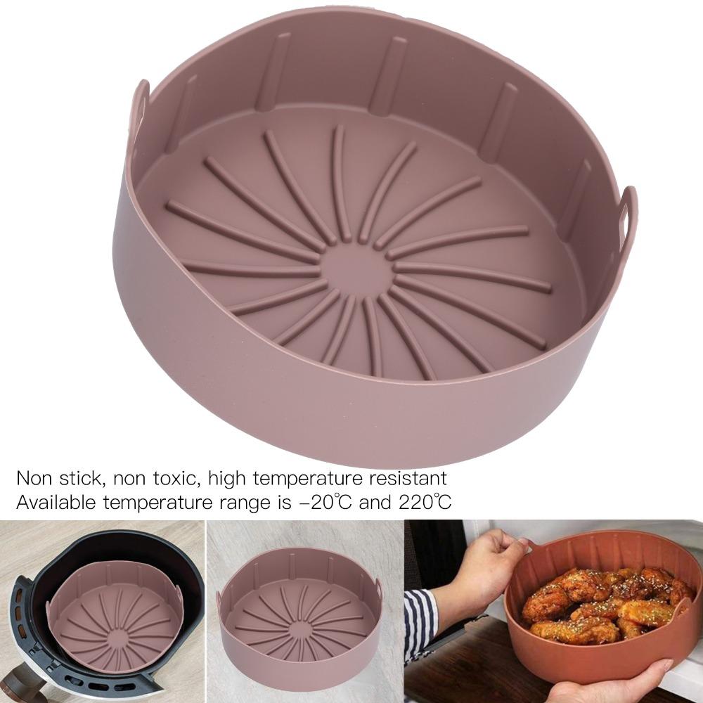 New Round Air Fryer Silicone Mold 19cm Diagonal Stripes Cake Mold Dishwasher Safe Silicone Baking Mat Cake Pizza Bread Baking