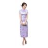 Traditional Chinese Women Long Cheongsam Bridesmaid Short Sleeve Evening Dress