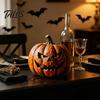 Decoratieartikelen voor Huis in Rustieke Stijl Halloween Houten Pompoen Beeldje, Spookachtig Ornament, Herfst Thanksgiving Tafeldecoraties Tafeldecoratie voor Feest