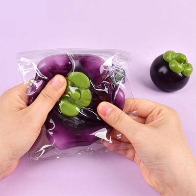 1/3 Pcs Jouet à presser Mangoustan Simulée Montée Lente Soulagement de l'Anxiété et du Stress Jouet Fruit Fidget Jouet Portable Boule de Stress Jouet Sensoriel