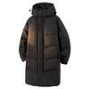 New national standard% white duck down long down jacket for men and women in winter loose hooded thickened couple coat