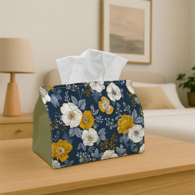 1pc Tissue Box Holder Features a Continuous Design of Vintage Floral Patterns In Soft Colors - A Versatile Napkin Dispenser Suitable for Home Gatherin