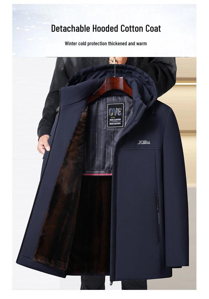 Men's Winter Cotton-Padded Jacket – Cross-border New Style, Dad Look, Plus Velvet, Thickened, Middle-aged