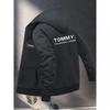 Mens Winter Fleece Lined Cotton Jacket Slim Fit Stand Collar Sport Coat With Graphic Prints European Size