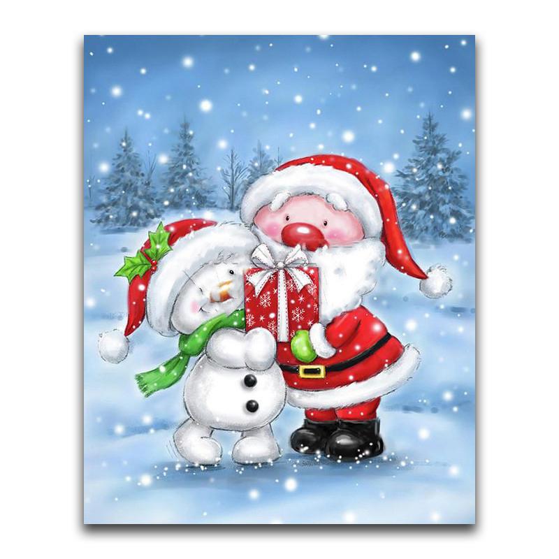5D DIY Diamond Painting Happy Santa Claus Diamond Embroidery Cross Stitch Kit Full Rhinestone Mosaic Home Decor
