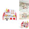 Wooden Simulation Kitchen Stove Kitchenware And Barbecue Grill Model Kid Toy For Parentchild Interaction