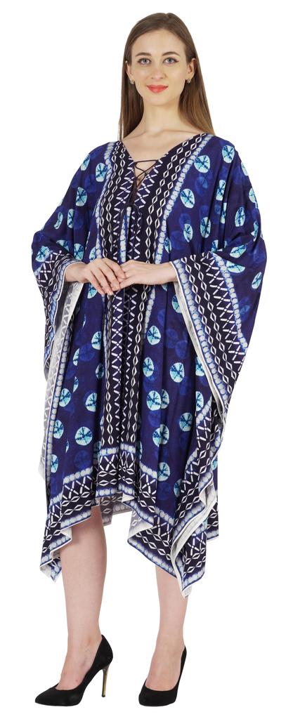 Moomaya Printed Short Turkish Kaftan For Women's Sexy Kaftan Evening Gown Beachwear