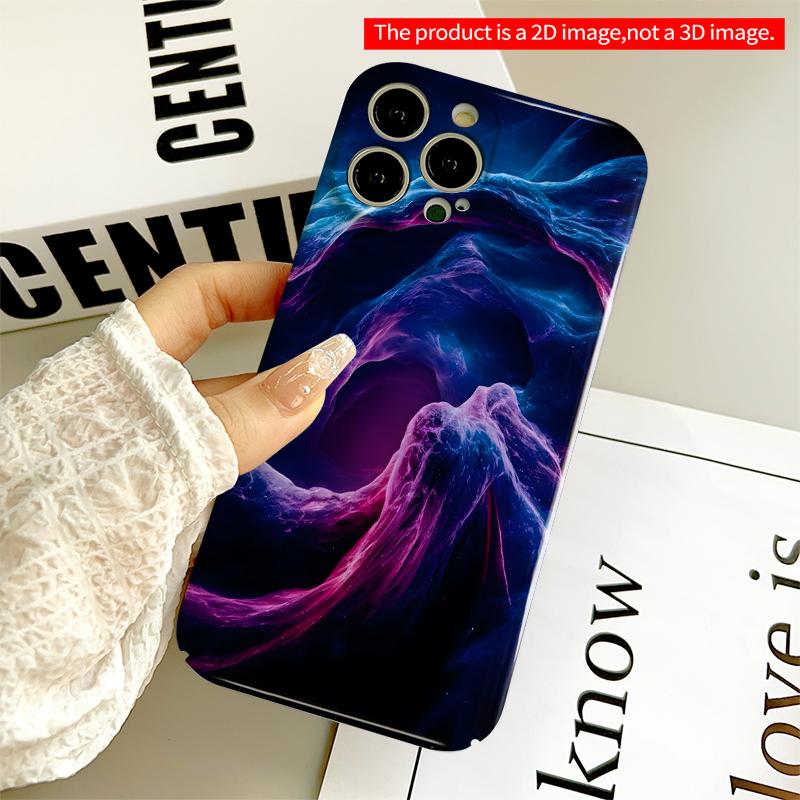 2DFlat Cosmic Nebula Flow Phone Case All inclusive film hard iPhone case, compatible with iPhone 18 Pro Max 17 16 15 14 13 12 11