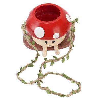 Mushroom Flower Pot Swing Face Planter Succulent Plant Pot Ornament for Wall Ceiling Shelf