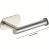 No Drill Stainless Steel Toilet Paper Holder Strong Adhesive Wall Mount Rustproof Bathroom Tissue Roll Dispenser Space Saving