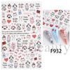 Nail Art Stickers Ins Valentine's Day Red Lips Sexy Heart LOVE Love Bear Adhesive Nail Stickers