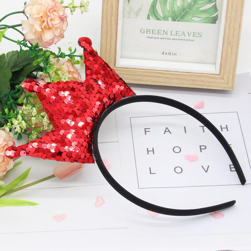 Crown Headband Sequins Hair Bands Women Girls Hair Accessories for Birthday Party Favors Hair Decoration Supplies
