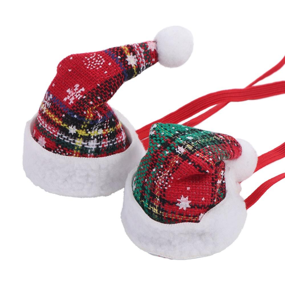 Decorative Xmas Cat Santa Hat Adjustable Puppy Christmas Hat Christmas Pet Hat  New Year