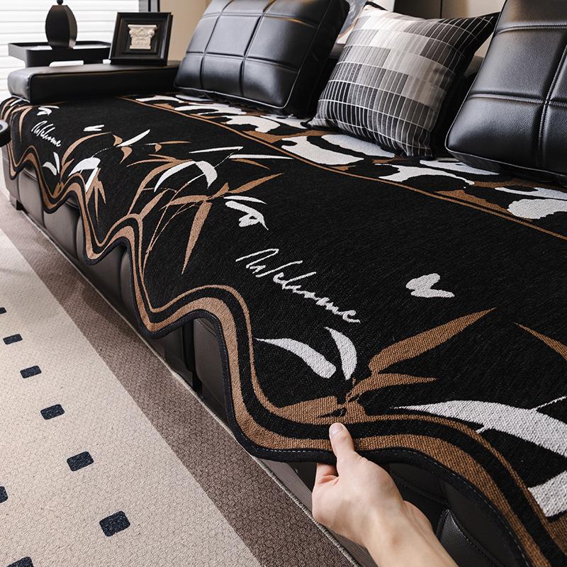Light Luxury High-End Sofa Cushion  New Retro Style Four-Season Universal Non-Slip Leather Sofa Seat Cushion Autumn And Winter