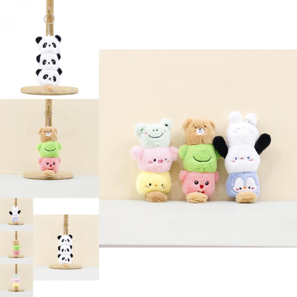 Adorable Panda Head Plush Toy Keychain For Bag Decoration Soft And Cuddly