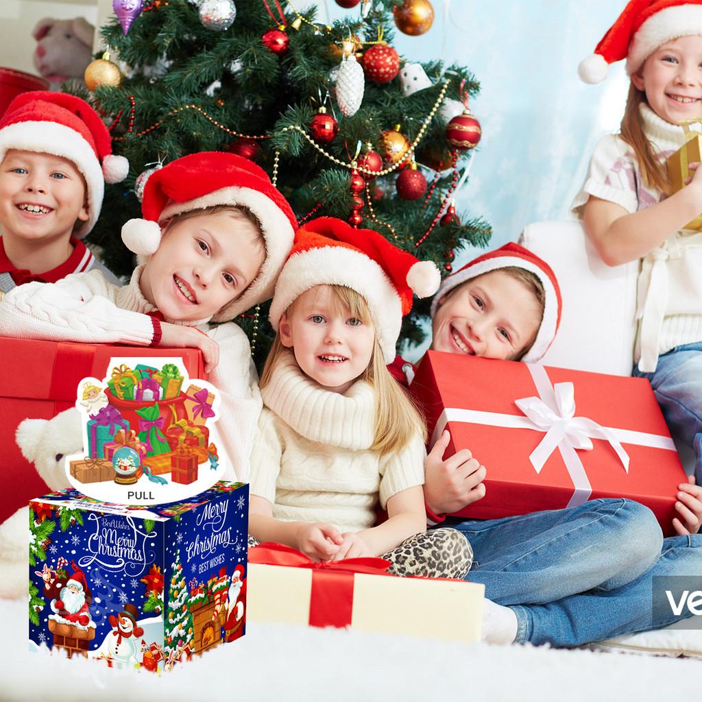 Christmas Blue Deep Theme Pattern Gift Box Holiday Decoration Atmosphere Prop