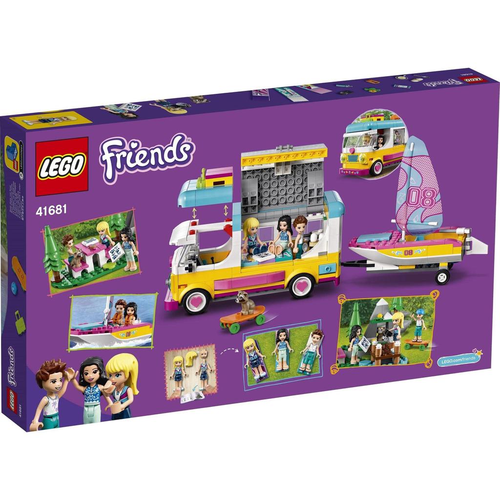 LEGO Friends Camper and Boat Camper and 41681 Toy Doll Doll Boat Vehicle Vehicle Girls 7 years old and up (Forest Boat)