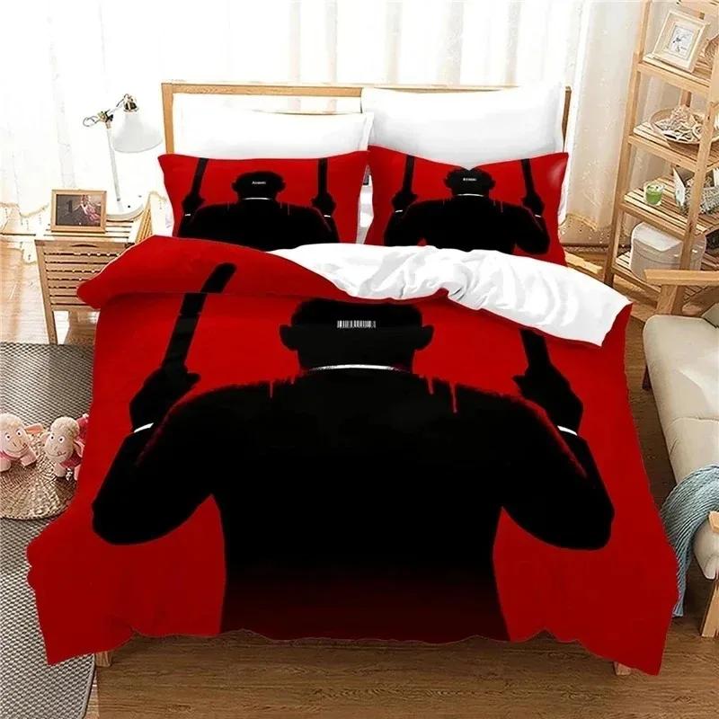 Game Hitman Kiler Beding Set Young Boys Young Girls Twin Quen Sized Dimensions Soft Duvet Cover Pilowcase Bed Children Kids Adult People Fashion Home