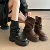 Black British Style Small Man Heightened Platform Martin Boots Women's New Autumn Retro Trousers Short Boots