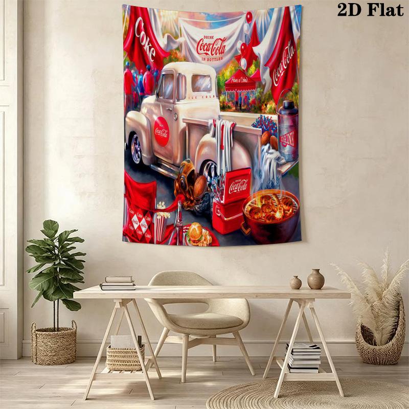 Cocacola Bottles Ice Bucket Tapestry Wallmounted Fashion Print Atmospheric Background Cloth Wall Decoration Wall Covering Decoration