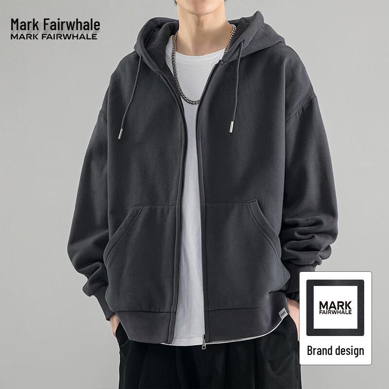 Mark Hua Fei Men's American Style Hooded Cardigan Sweatshirt