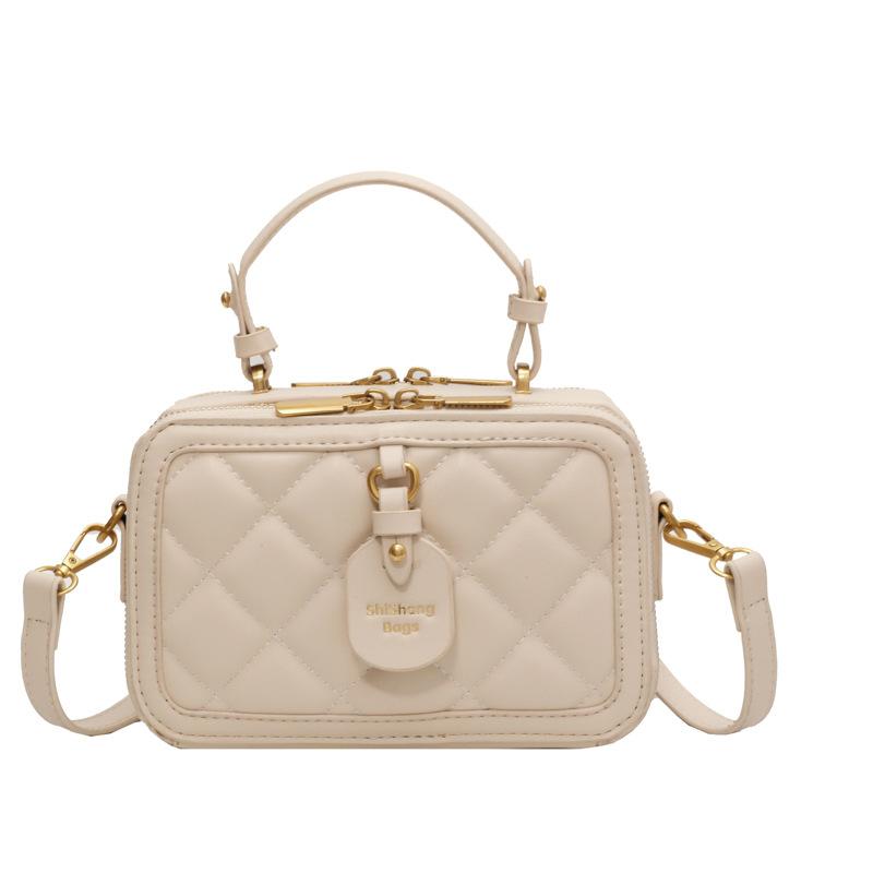 

2025 Summer New Niche Design Rhombus Embroidery Thread Tote Bag Women s Fashion Trend Versatile One-Shoulder Crossbody Bag