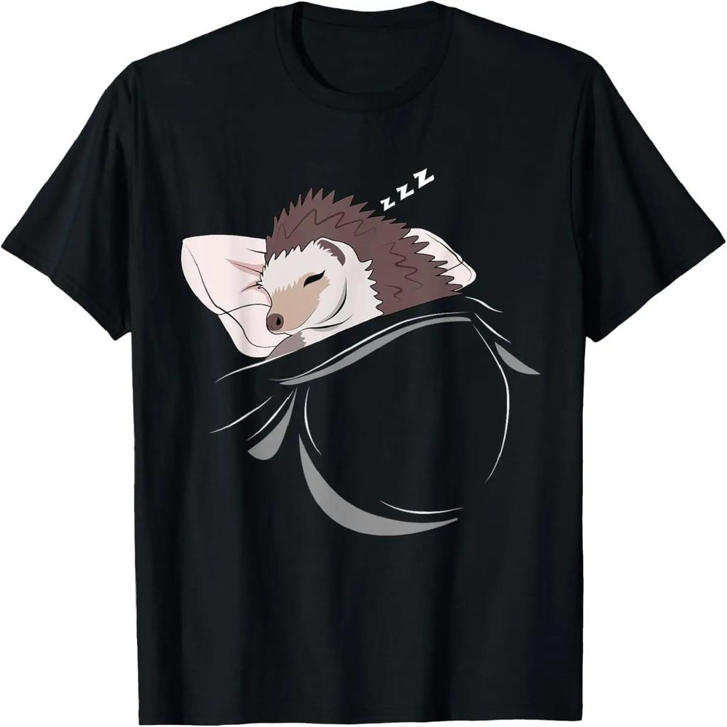Hedgehog Sleeping Animal Pajamas Nap PJs Outfit Hedgehog T-Shirt