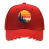 Retro Sunset Pine Forest Silhouette Sandwich Baseball Cap Sun Cap Outdoor Workouts Hat