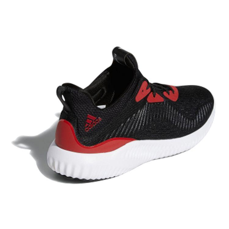 Adidas Alphabounce 1 Comfortable Fabric Shock Absorption Durable Low Top Casual Running Shoes Men Sneakers Black Red FW5188